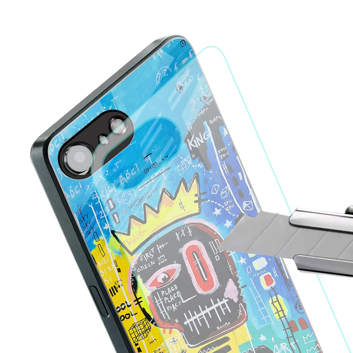 Royal Graffiti stylish phone case for iphone 16e | glossy glass and slim fit