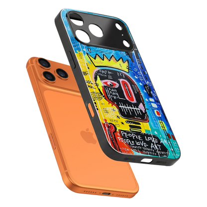 Royal Graffiti sleek iphone 17 pro cover with tempered glass back and TPU edges