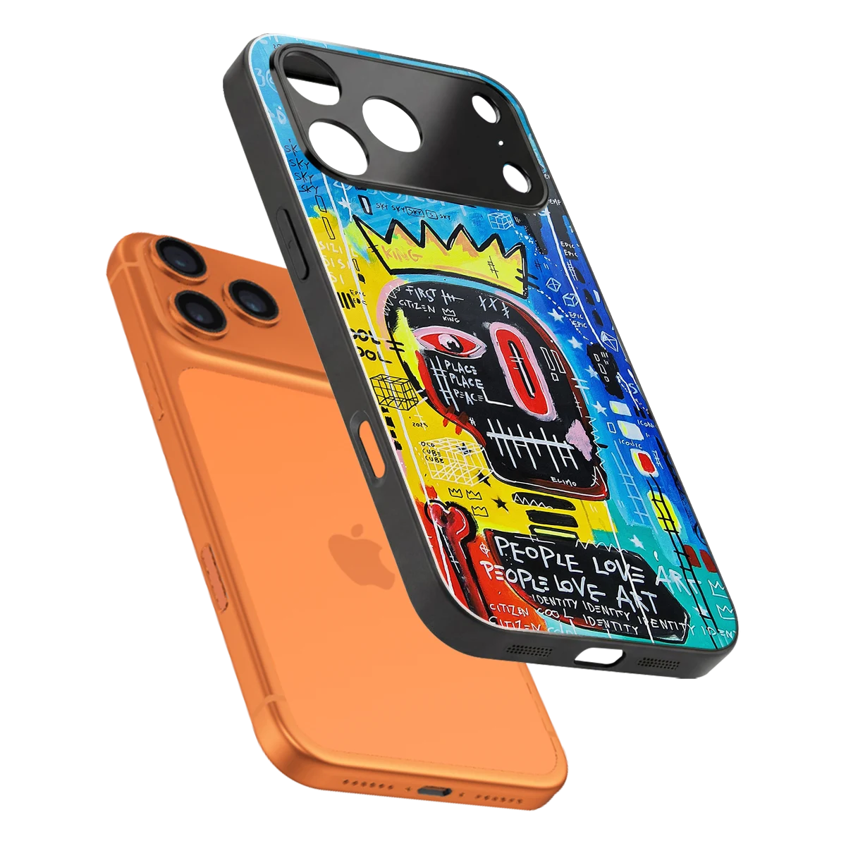 Royal Graffiti sleek iphone 17 pro max cover with tempered glass back and TPU edges