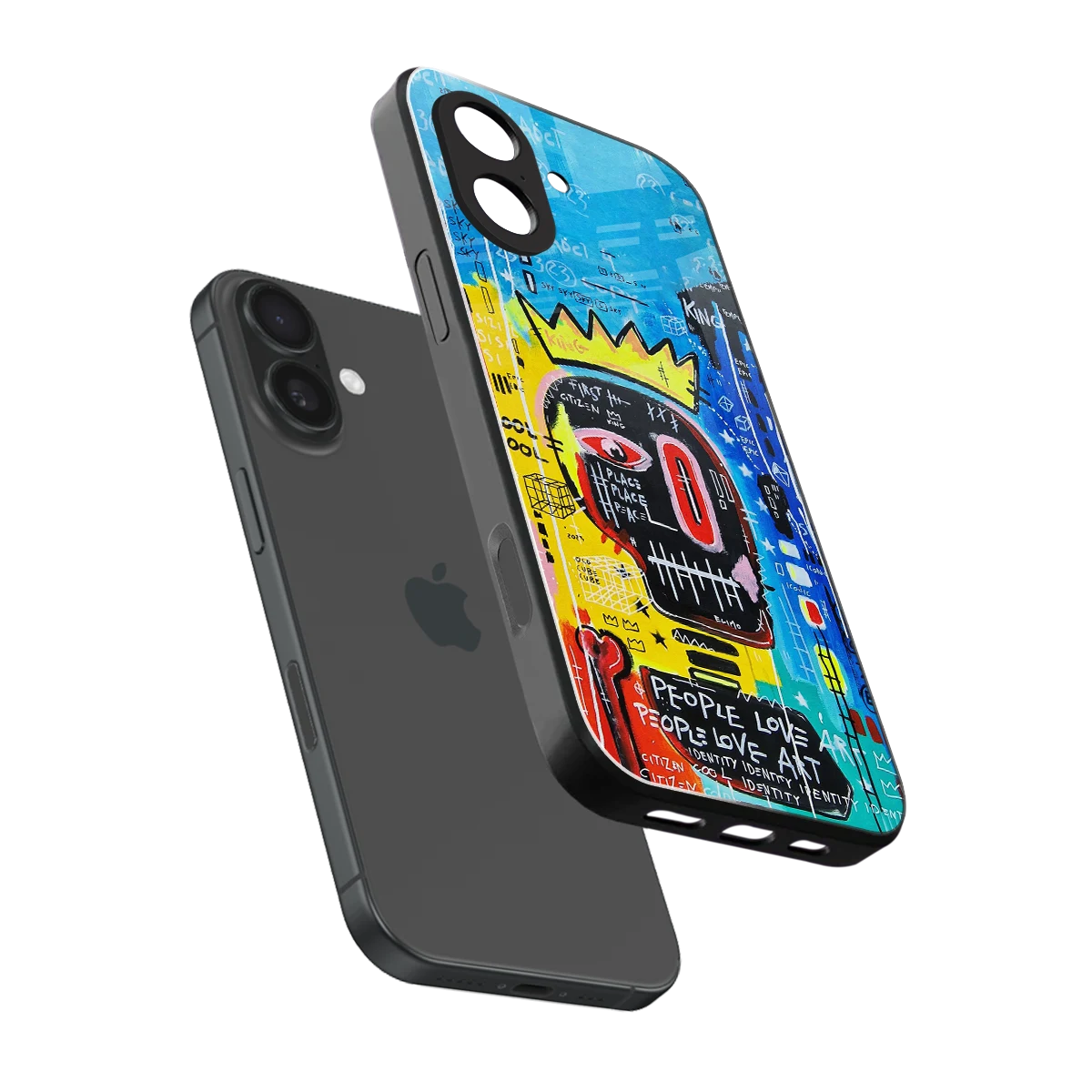 Royal Graffiti sleek iphone 17 cover with tempered glass back and TPU edges