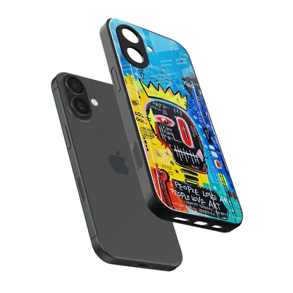 Royal Graffiti sleek iphone 17 cover with tempered glass back and TPU edges