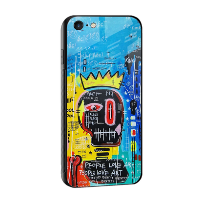 Royal Graffiti sleek iphone 6s plus cover with tempered glass back and TPU edges