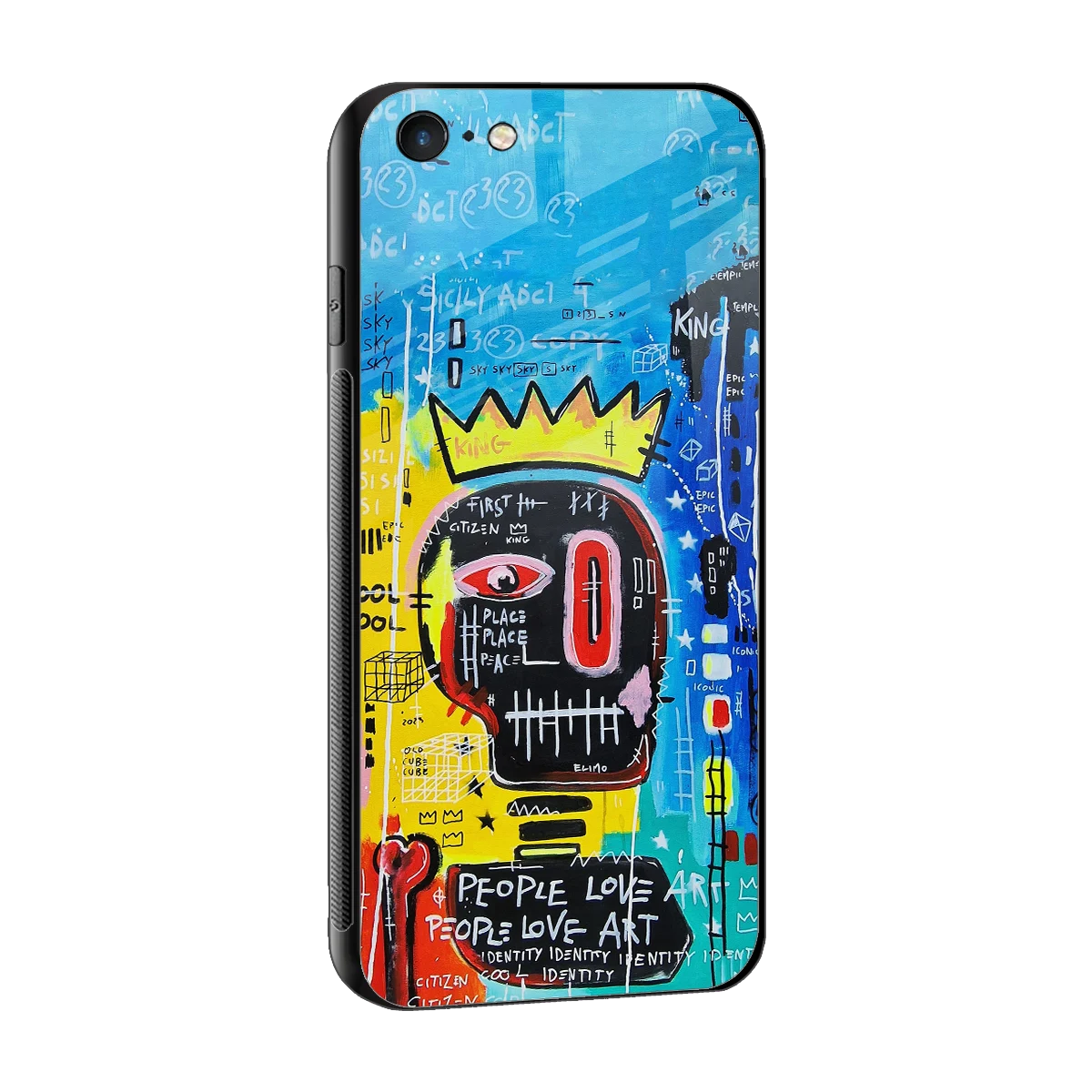 Royal Graffiti sleek iphone 6s cover with tempered glass back and TPU edges