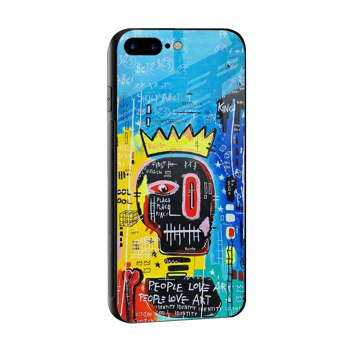 Royal Graffiti sleek iphone 8 plus cover with tempered glass back and TPU edges