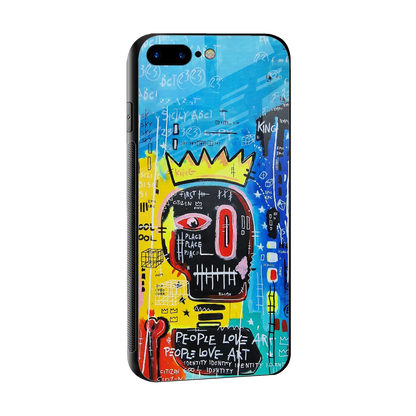 Royal Graffiti sleek iphone 8 plus cover with tempered glass back and TPU edges