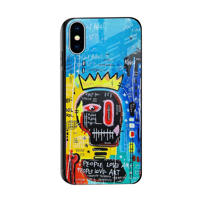Royal Graffiti sleek iphone x cover with tempered glass back and TPU edges