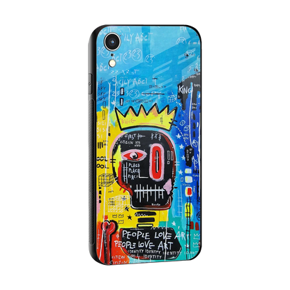 Royal Graffiti sleek iphone xr cover with tempered glass back and TPU edges