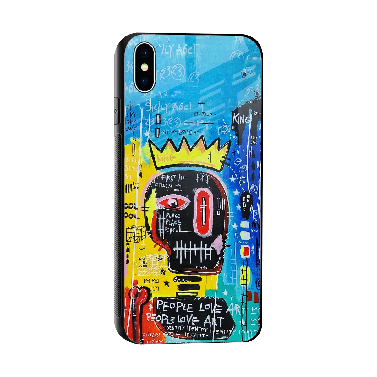 Royal Graffiti sleek iphone xs max cover with tempered glass back and TPU edges