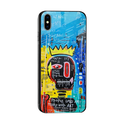 Royal Graffiti sleek iphone xs max cover with tempered glass back and TPU edges