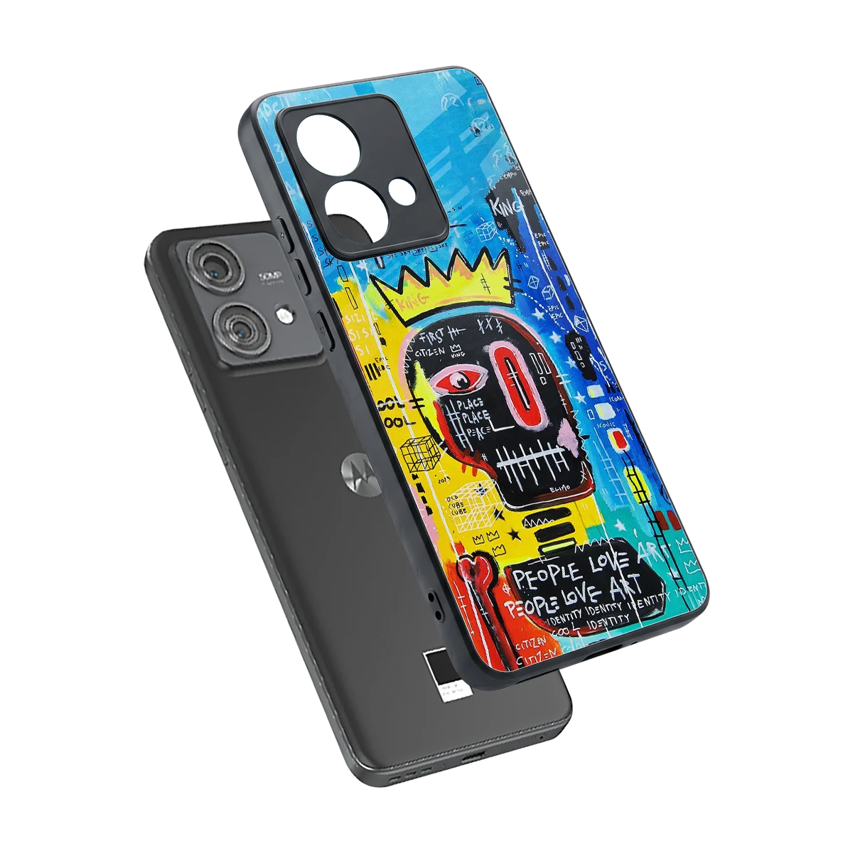 Royal Graffiti sleek motorola edge 40 neo 5g cover with tempered glass back and TPU edges