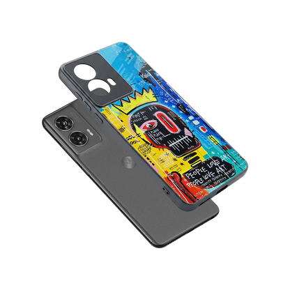 Royal Graffiti sleek motorola edge 50 fusion cover with tempered glass back and TPU edges