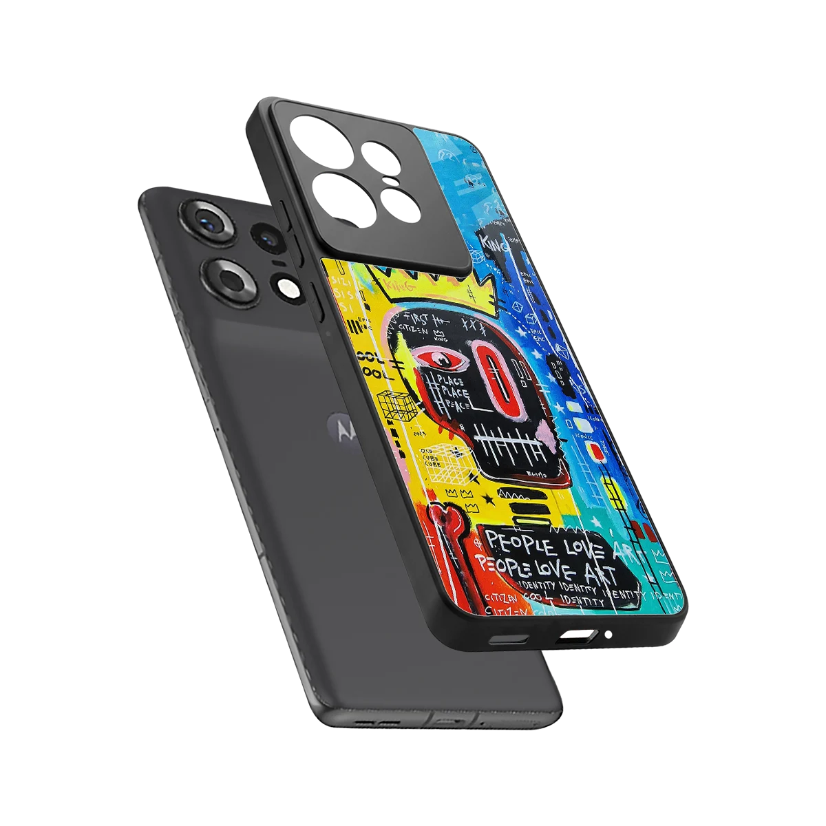 Royal Graffiti sleek motorola edge 50 pro cover with tempered glass back and TPU edges