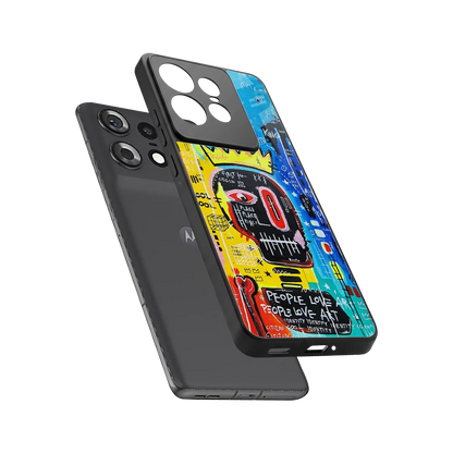 Royal Graffiti sleek motorola edge 50 pro cover with tempered glass back and TPU edges