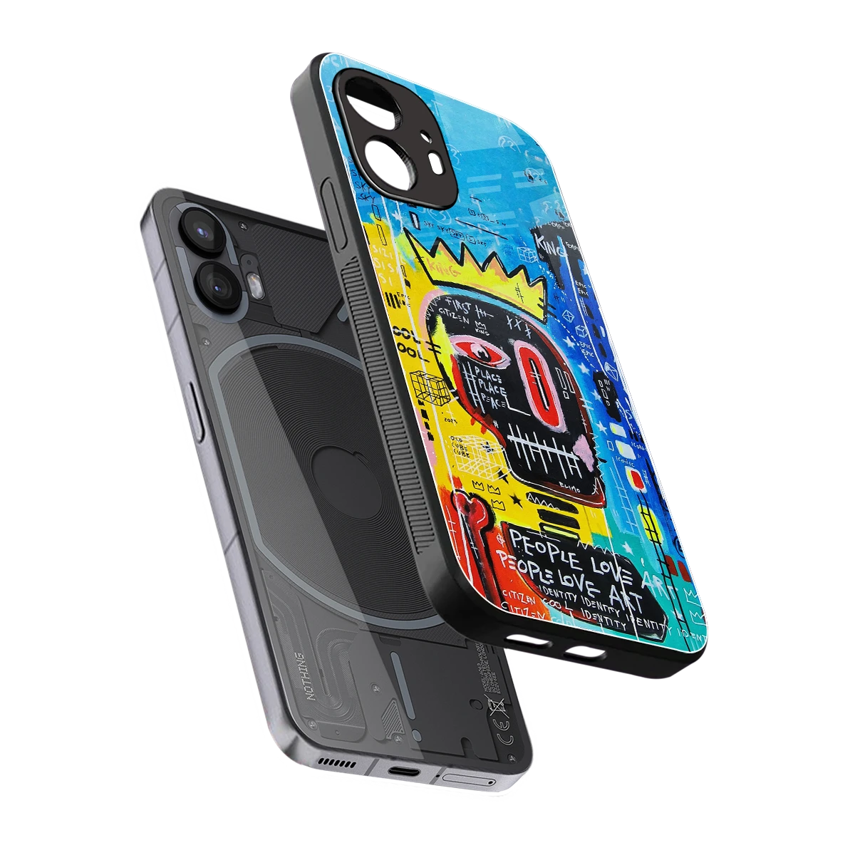 Royal Graffiti sleek nothing phone 2 cover with tempered glass back and TPU edges