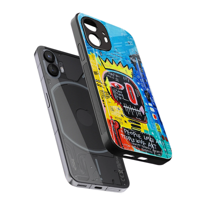 Royal Graffiti sleek nothing phone 2 cover with tempered glass back and TPU edges