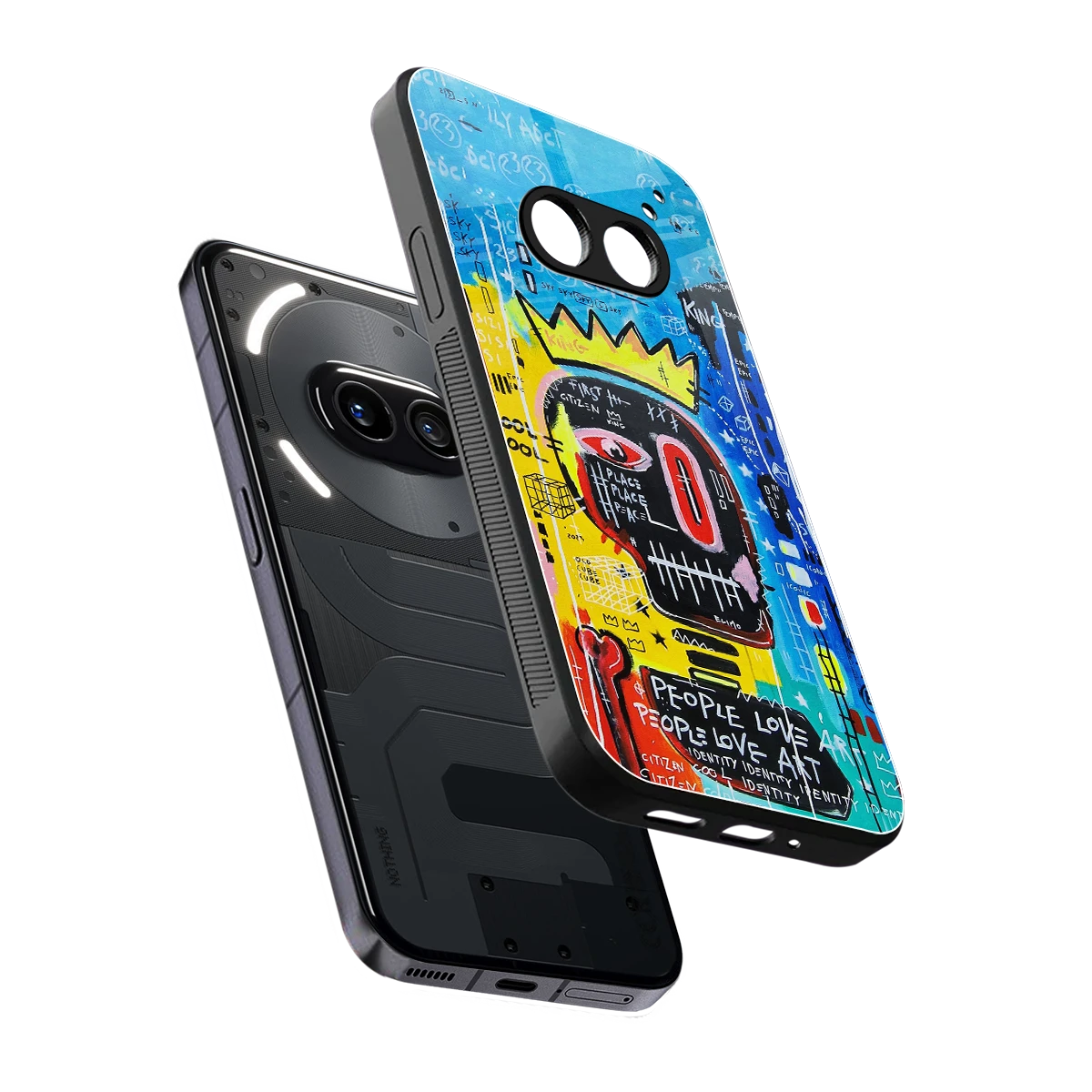 Royal Graffiti sleek nothing phone 2a plus cover with tempered glass back and TPU edges