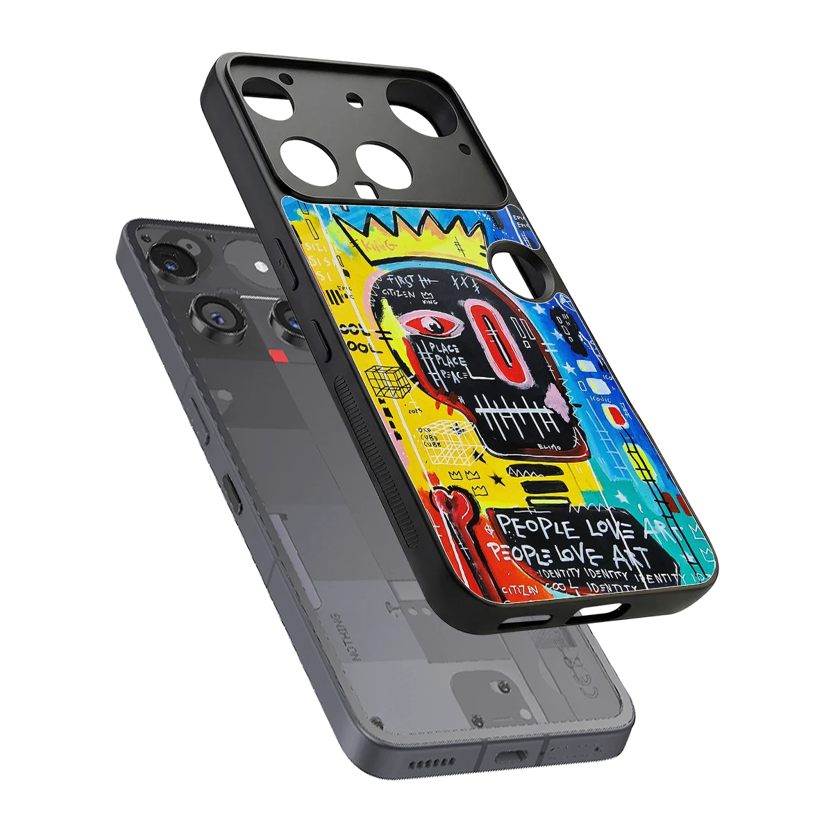 Royal Graffiti sleek nothing phone 3 cover with tempered glass back and TPU edges