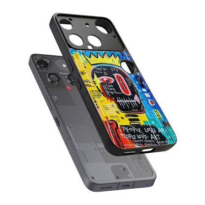 Royal Graffiti sleek nothing phone 3 cover with tempered glass back and TPU edges