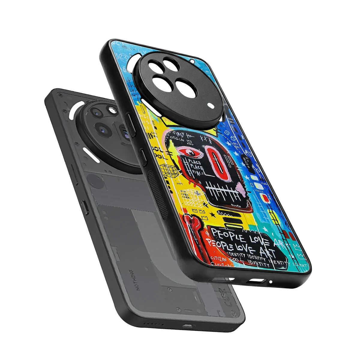 Royal Graffiti sleek nothing phone 3a pro cover with tempered glass back and TPU edges
