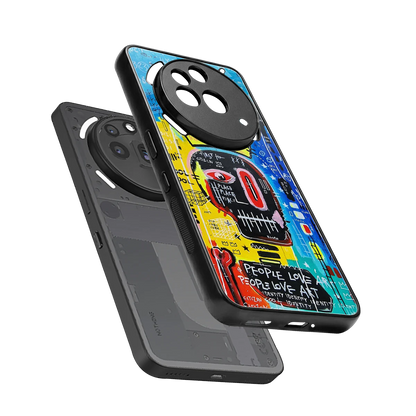 Royal Graffiti sleek nothing phone 3a pro cover with tempered glass back and TPU edges