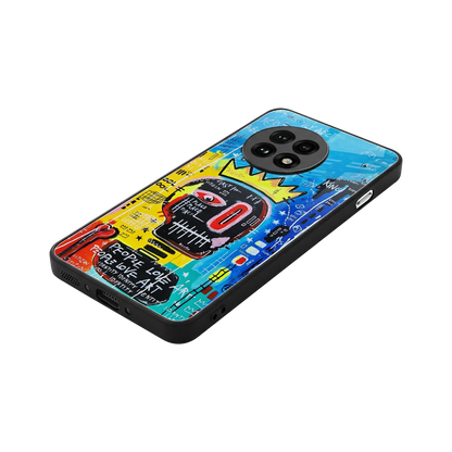 Royal Graffiti stylish phone case for oneplus 13r | glossy glass and slim fit