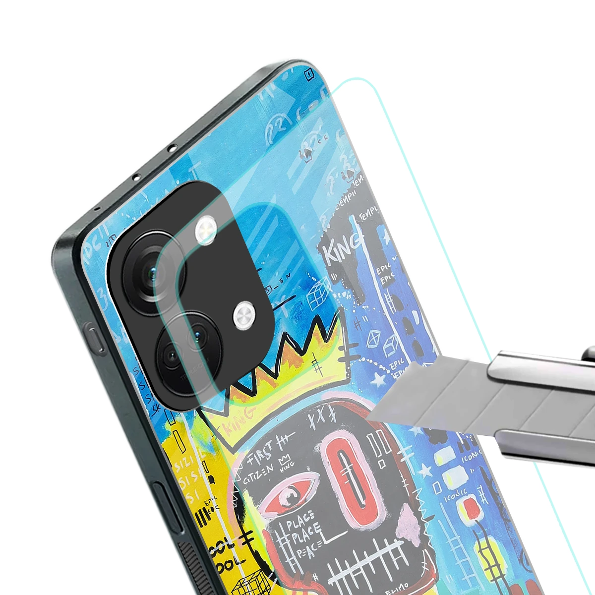 Royal Graffiti stylish phone case for oneplus nord 3 | glossy glass and slim fit