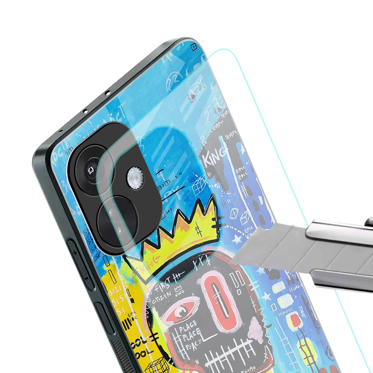 Royal Graffiti stylish phone case for oneplus nord ce 3 | glossy glass and slim fit