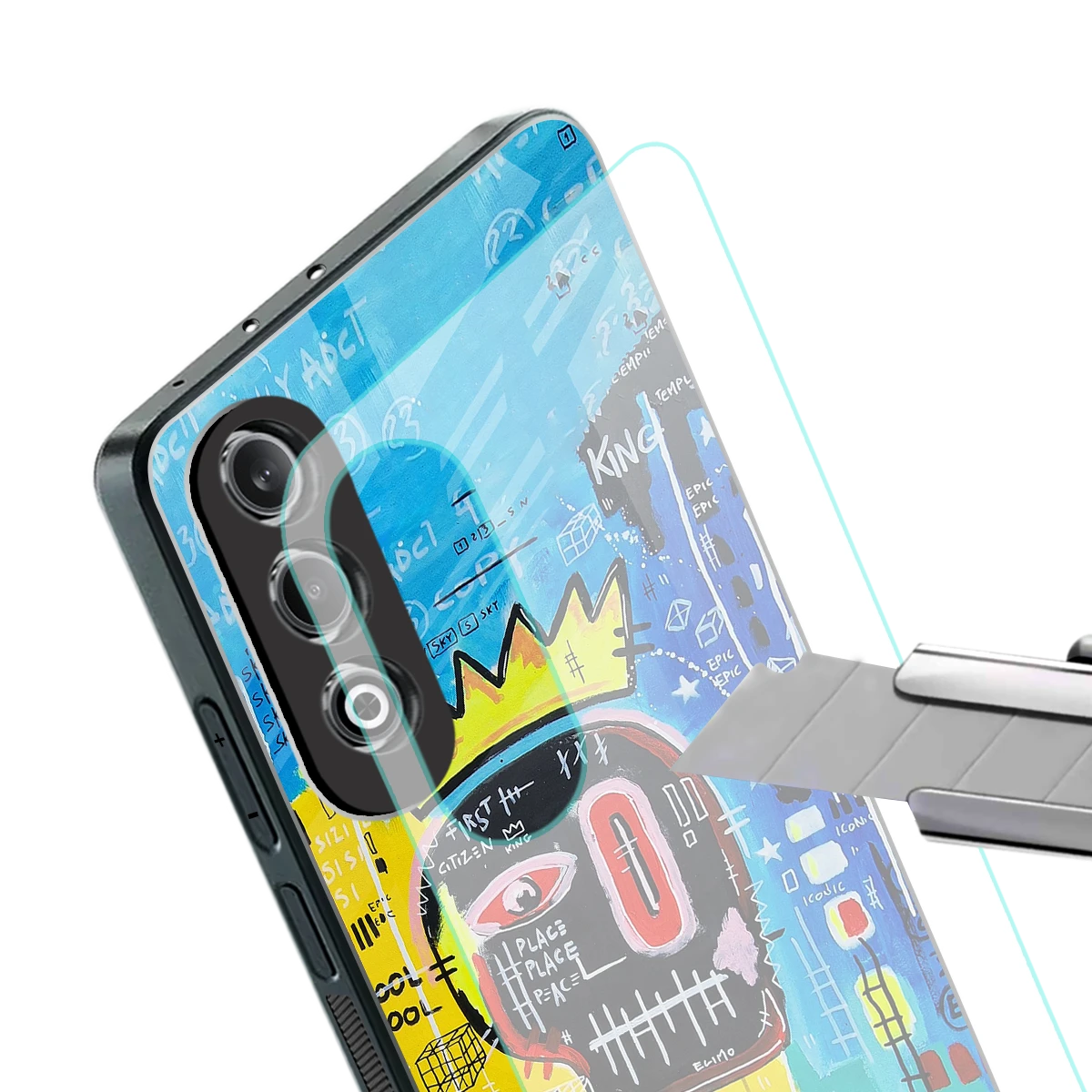 Royal Graffiti stylish phone case for oneplus nord ce 4 | glossy glass and slim fit