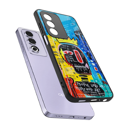 Royal Graffiti sleek oppo a3 pro cover with tempered glass back and TPU edges