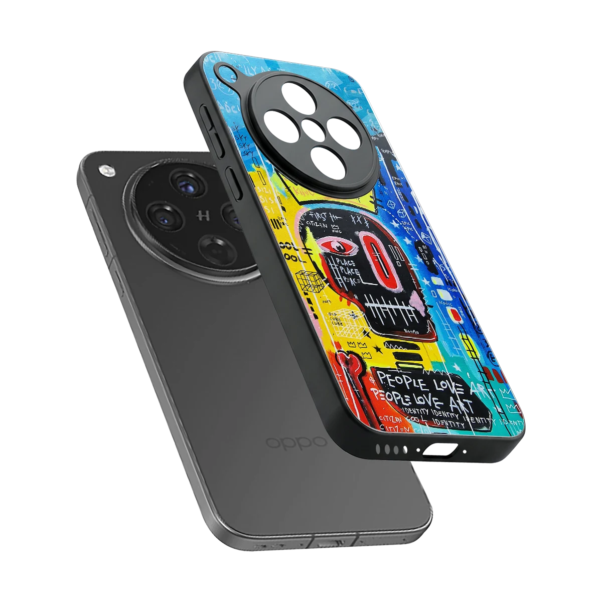 Royal Graffiti sleek oppo find x8 cover with tempered glass back and TPU edges