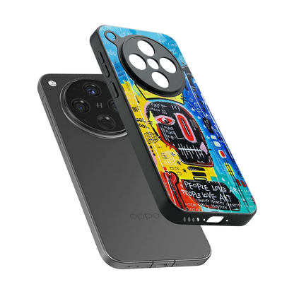Royal Graffiti sleek oppo find x8 cover with tempered glass back and TPU edges