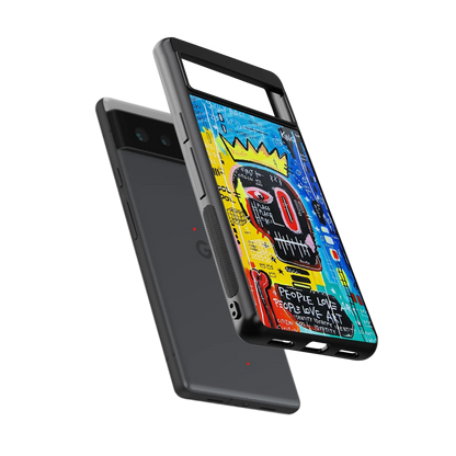 Royal Graffiti sleek google pixel 6 cover with tempered glass back and TPU edges