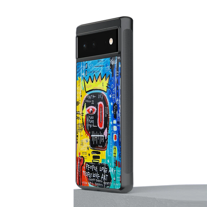 Royal Graffiti stylish phone case for google pixel 6a | glossy glass and slim fit