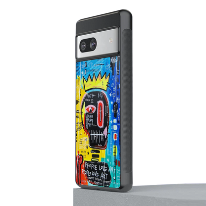 Royal Graffiti stylish phone case for google pixel 7 | glossy glass and slim fit