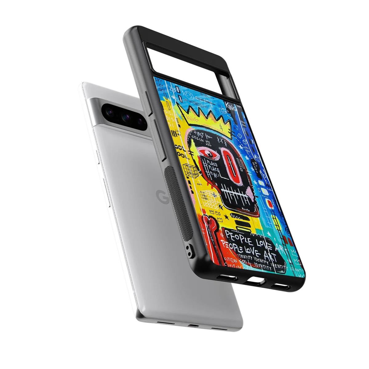 Royal Graffiti sleek google pixel 8 pro cover with tempered glass back and TPU edges