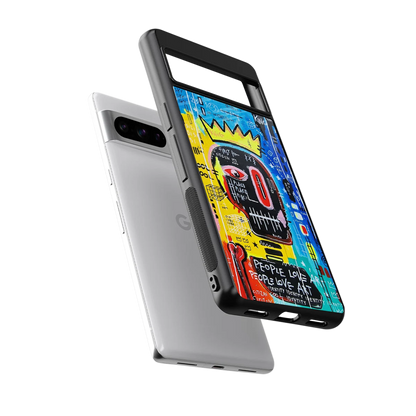 Royal Graffiti sleek google pixel 8 pro cover with tempered glass back and TPU edges