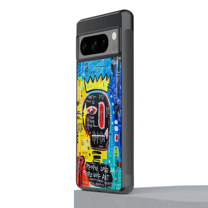 Royal Graffiti stylish phone case for google pixel 8 pro | glossy glass and slim fit