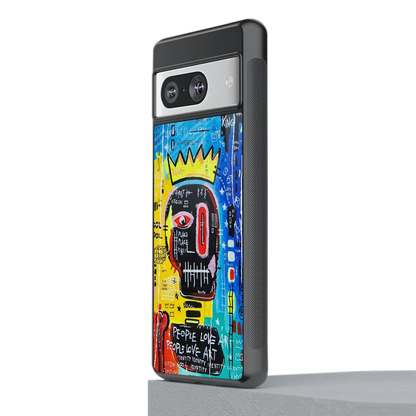Royal Graffiti stylish phone case for google pixel 8 | glossy glass and slim fit