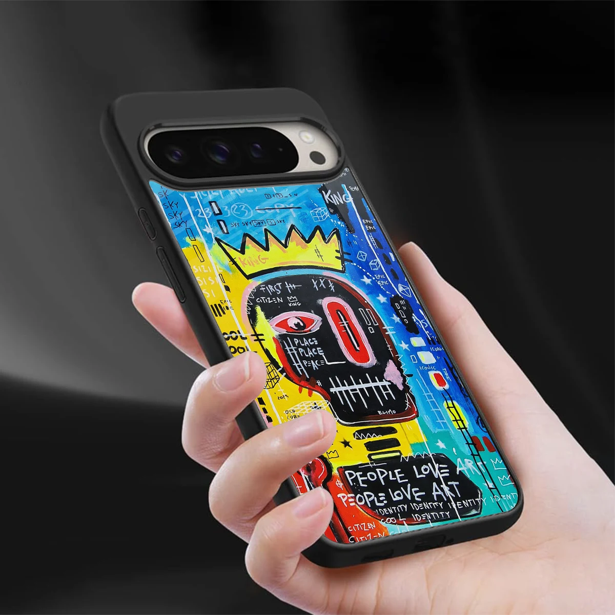 Royal Graffiti sleek google pixel 9 pro cover with tempered glass back and TPU edges