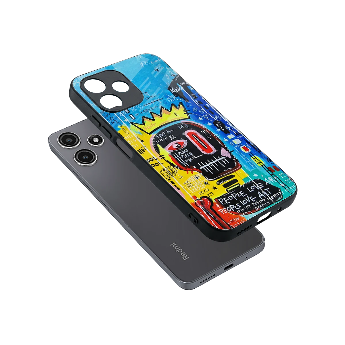 Royal Graffiti sleek redmi 12 5g cover with tempered glass back and TPU edges