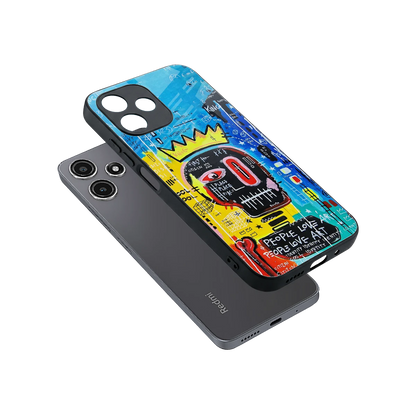 Royal Graffiti sleek redmi 12 5g cover with tempered glass back and TPU edges