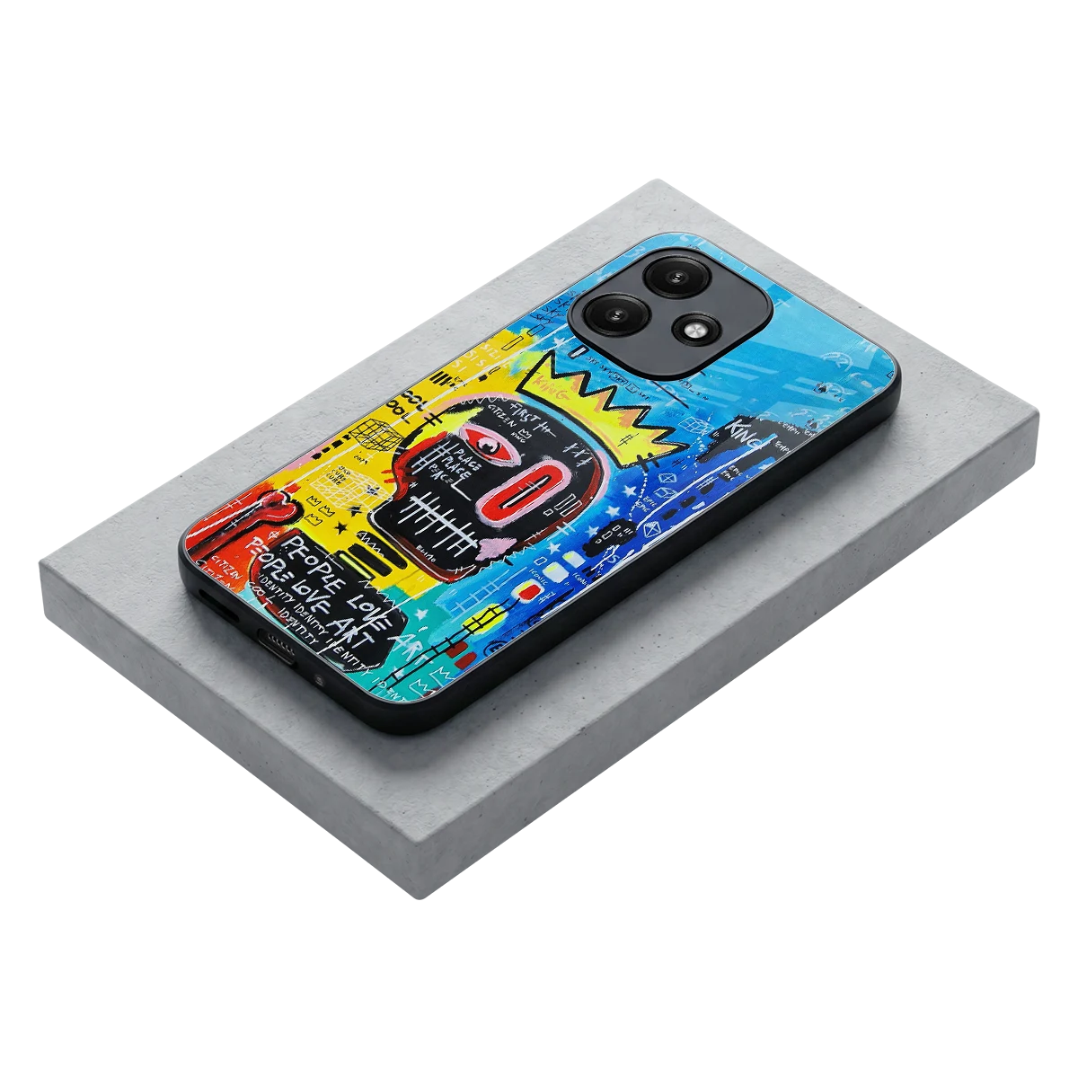 Royal Graffiti stylish phone case for redmi 12 5g | glossy glass and slim fit
