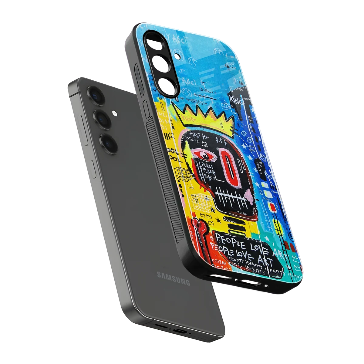 Royal Graffiti sleek samsung galaxy a55 5g cover with tempered glass back and TPU edges