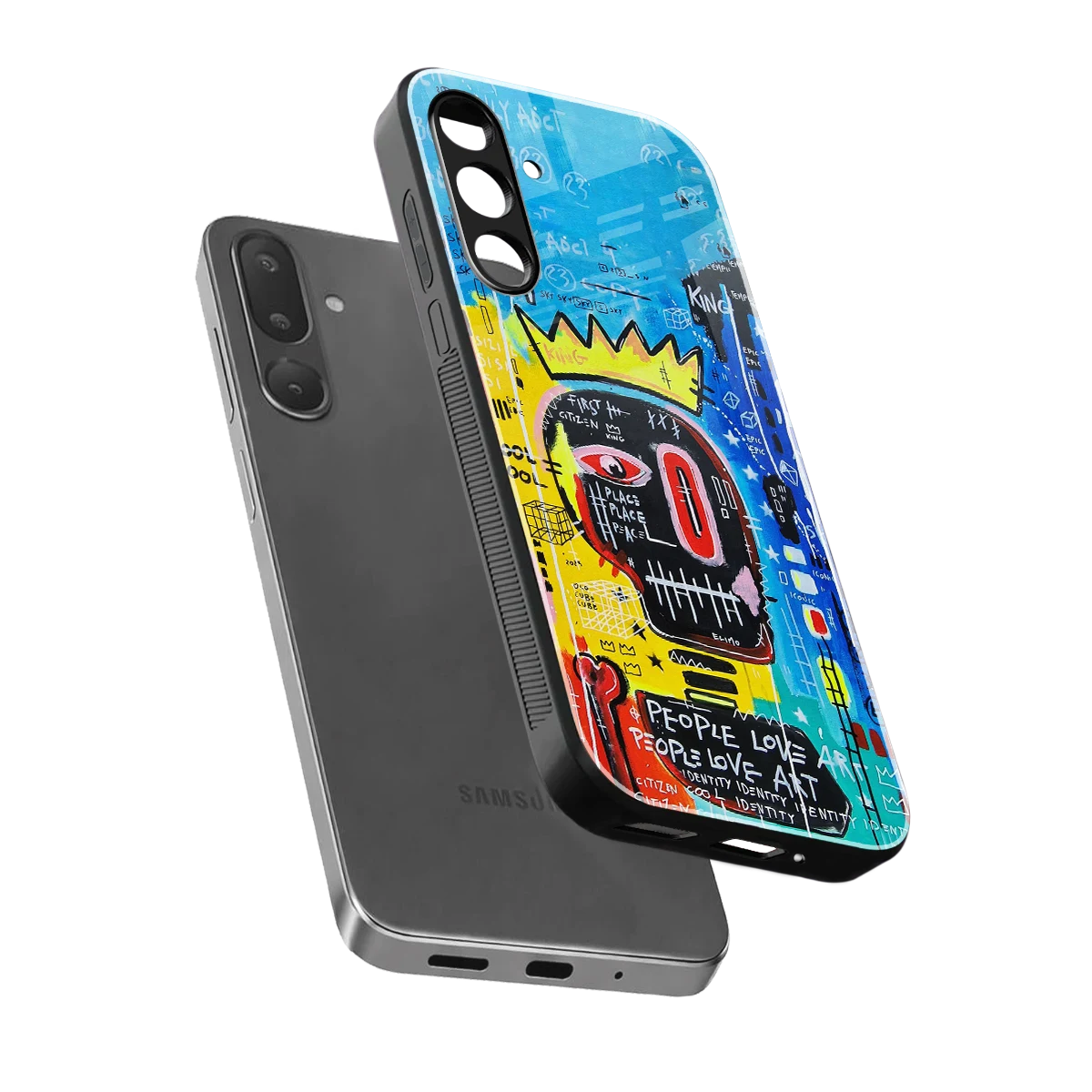Royal Graffiti sleek samsung galaxy m36 5g cover with tempered glass back and TPU edges