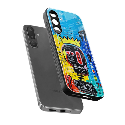 Royal Graffiti sleek samsung galaxy m36 5g cover with tempered glass back and TPU edges