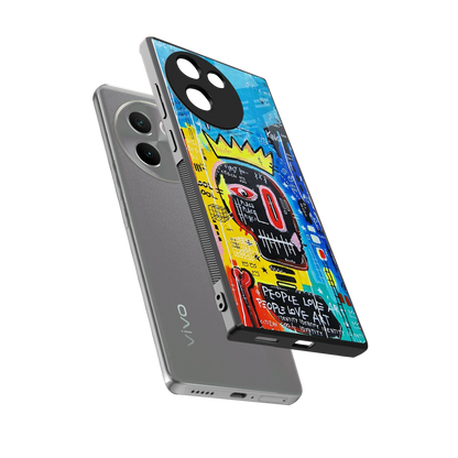 Royal Graffiti sleek vivo v30e cover with tempered glass back and TPU edges