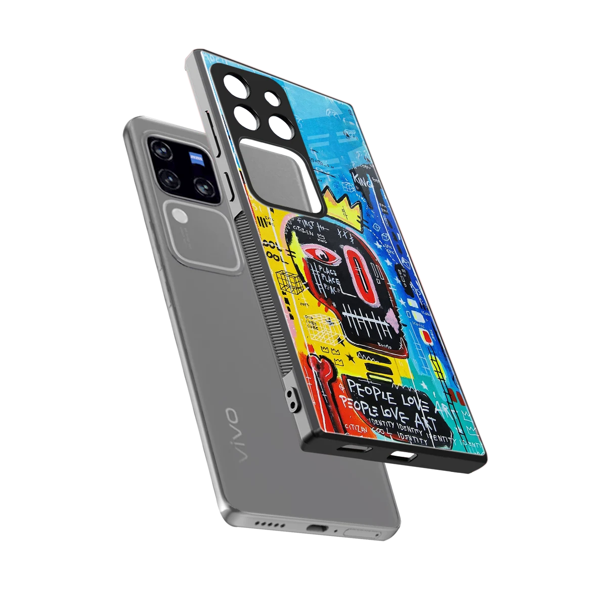 Royal Graffiti sleekvivo v30 pro cover with tempered glass back and TPU edges