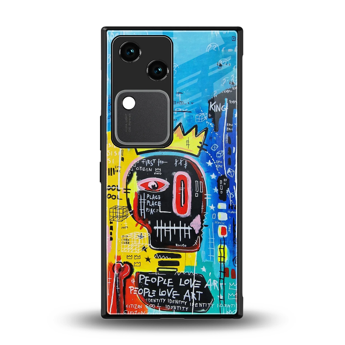 Royal Graffiti back phone cover | glass case for vivo v30