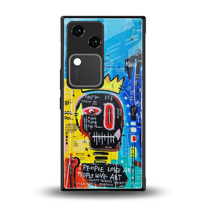 Royal Graffiti back phone cover | glass case for vivo v30