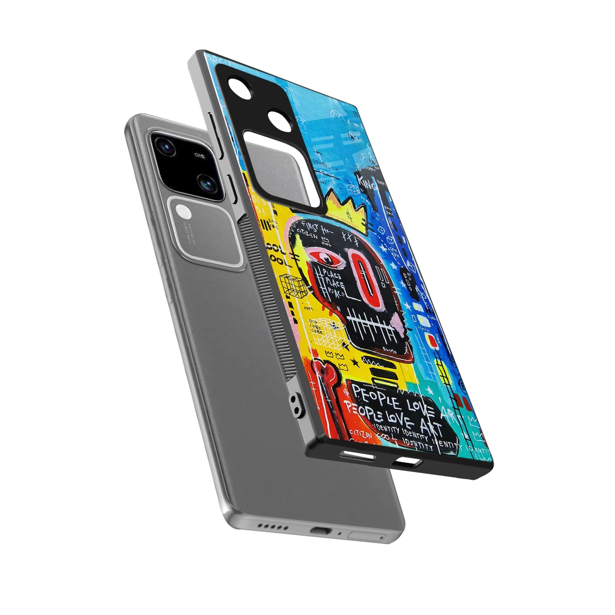 Royal Graffiti sleek vivo v30 cover with tempered glass back and TPU edges